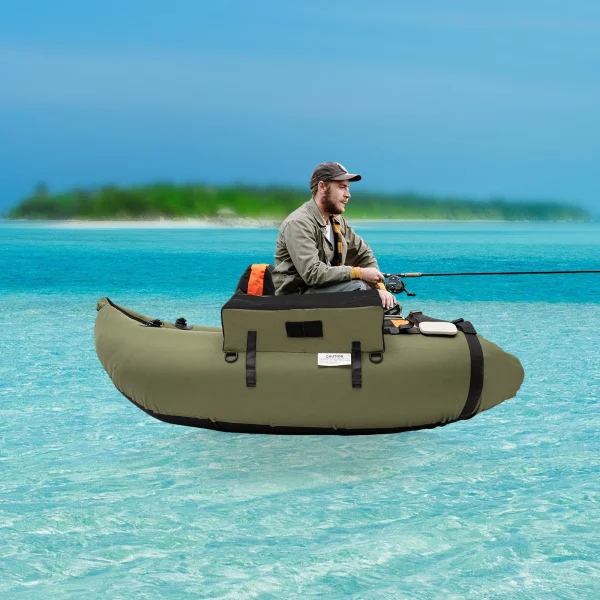 Outdoor Inflatable Fishing Boat Used in Oceans, Lakes, Rivers for Fishing, Rafting, Exploring