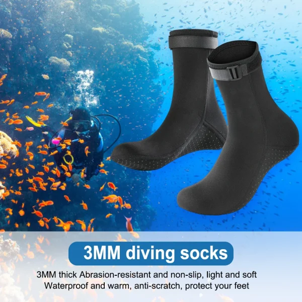 3mm Snorkeling Spearfishing Socks Winter Warm Unisex Thermal Beach Sock Anti Slip Neoprene
