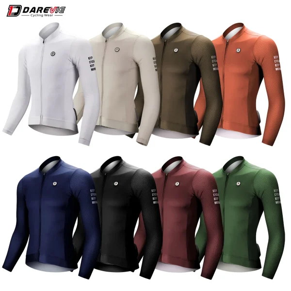 DAREVIE Cycling Jersey Long Sleeve Pro Aero Small Size 3D Bubble Mesh Cycling Jersey