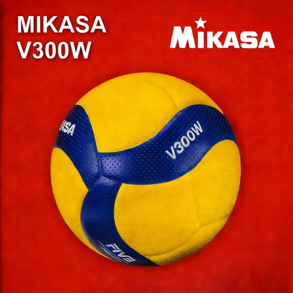 MIKASA V300W Volleyball Blue Yellow Size 5 High-end PU Hot Glue Volleyball for Indoor Outdoor