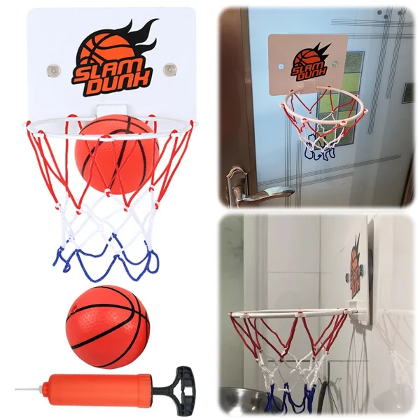 Suction Cup Wall - mounted Basketball Hoop with 2 Balls.