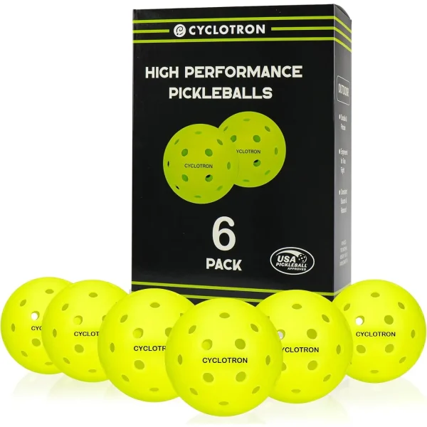 Pickleball Balls - USAPA Approved, 40-Hole Design, High Visibility, Durable HDPE Construction for Outdoor Play